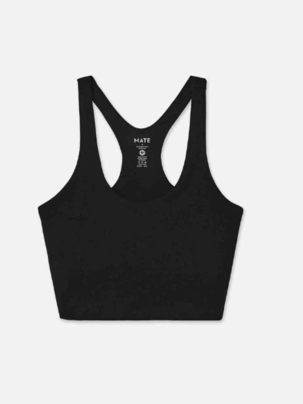 Mate the Label NWOT Organic Stretch Crop Racer Tank - Med